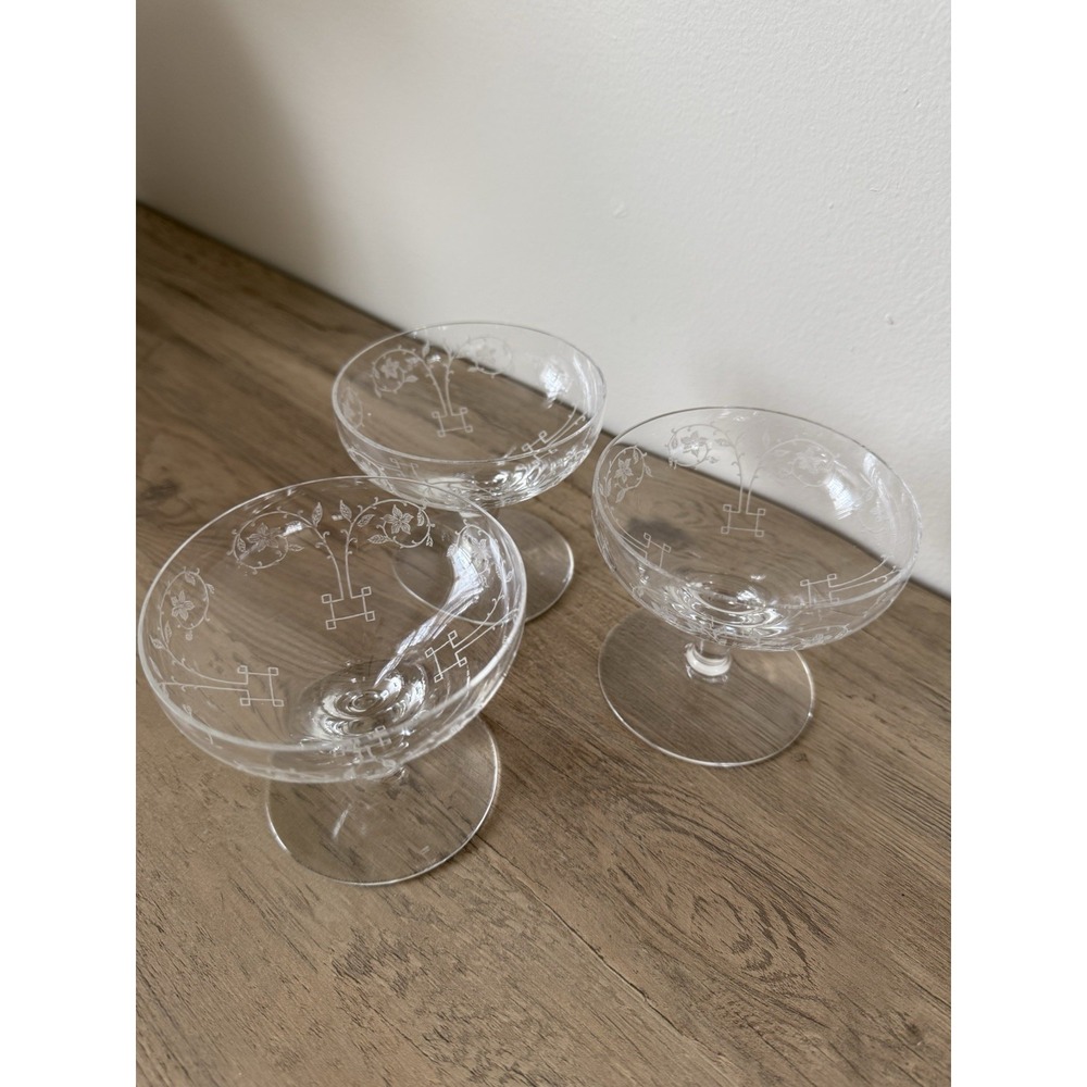 Set Of 3 Vintage nick and nora glasses